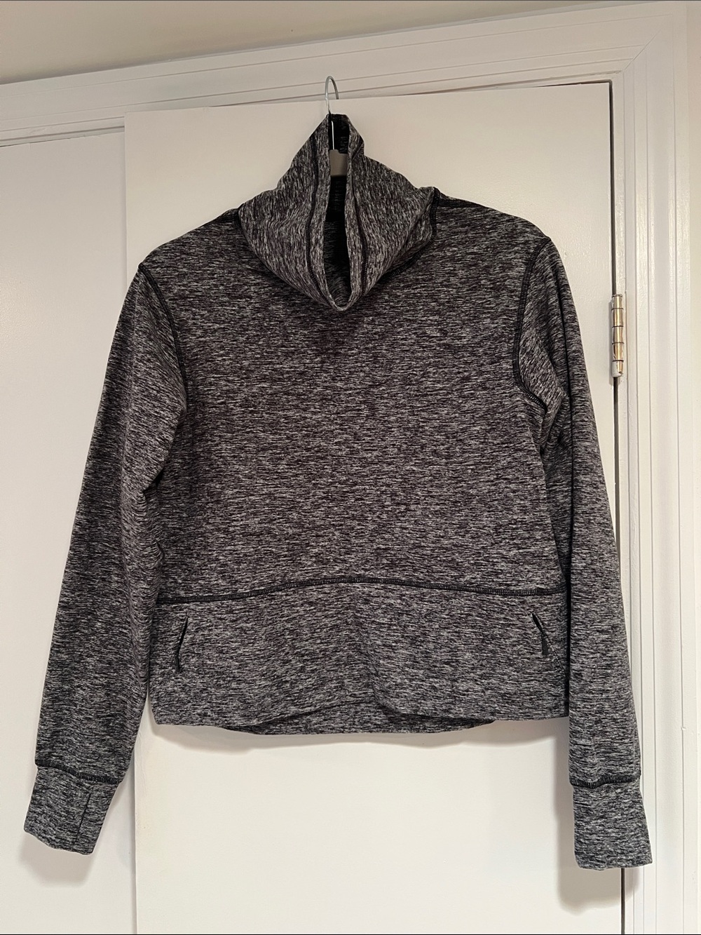 Lululemon Heathered Gray Funnel Neck Pullover Hoodie